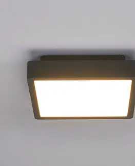 Venkovní stropní osvětlení Lucande Hranaté LED venkovní stropní svítidlo Talea