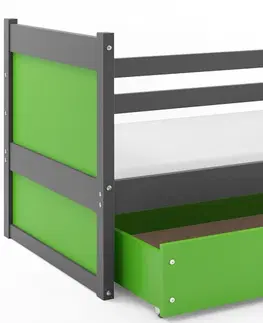Postele BMS Dětská postel RICO 1 | šedá 80 x 190 cm Barva: Zelená