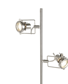 Stojaci lampy Průmyslová stojací lampa z oceli 2-světlo - Suplux
