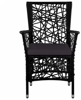 Zahradní křesla a židle Zahradní židle 2 ks polyratan Dekorhome Hnědá