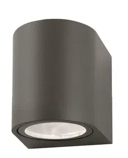 Moderní venkovní nástěnná svítidla NOVA LUCE venkovní nástěnné svítidlo NERO tmavě šedý hliník skleněný difuzor GU10 1x7W 220-240V IP54 bez žárovky světlo dolů 710021