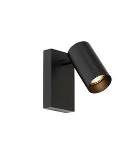 Nastenna svitidla Moderní nástěnné svítidlo černé nastavitelné vypínačem - Jeana Luxe