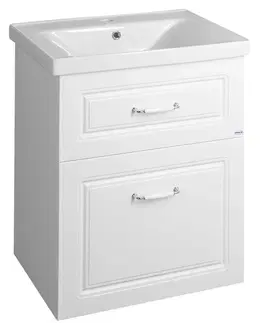 Koupelnový nábytek AQUALINE FAVOLO umyvadlová skříňka 57x72,5x44,6cm, bílá mat FV260