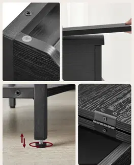Stolky do obývacího pokoje SONGMICS Odkládací stolek Vasagle Laurin s USB porty černý