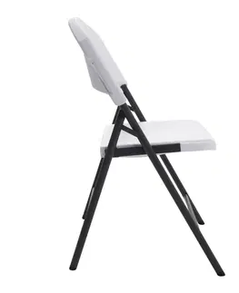 Zahradní křesla a židle Skládací židle bílá / černá Dekorhome