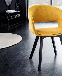 Židle LuxD Designová židle Colby hořčicová žlutá