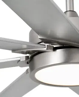 Stropní ventilátory se světlem FARO BARCELONA LED stropní ventilátor Century matný niklově šedý