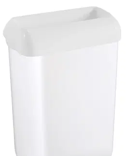 Odpadkové koše SAPHO PRESTIGE odpadkový koš nástěnný s víkem a uchycením pytlů, 42l, bílá A74101-1