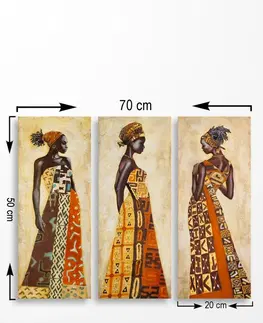 Obrazy Wallity Sada obrazů AFRICAN WOMAN 70 x 50 cm 3 kusy