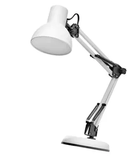 Stolní lampy do kanceláře EMOS Stolní lampa LUCAS na žárovku E27, bílá Z7609W
