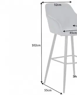 Barové židle LuxD Designová barová židle Esmeralda šedý samet