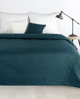 Jednobarevné přehozy na postel Moderní přehoz na postel Boni tmavě tyrkysový