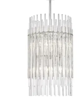 Designová závěsná svítidla HUDSON VALLEY závěsné svítidlo WALLIS ocel/sklo nikl/čirá E14 8x40W 6315-PN-CE