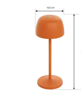 Venkovní osvětlení terasy Lindby Nabíjecí stolní lampa Lindby Arietty LED, oranžová, sada 2 kusů