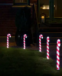 Vánoční venkovní dekorace Konstsmide Christmas LED venkovní dekorace cukrová třtina sada 5 kusů