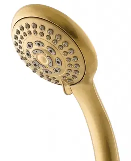 Sprchy a sprchové panely SLEZAK-RAV Ruční sprcha zlatá kartáčovaná, Barva: ZLATÁ kartáčovaná , Povrchová úprava: PVD PS0060ZK