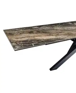Jídelní stoly LuxD Roztahovací keramický stůl Paquita 180-220-260 cm taupe mramor