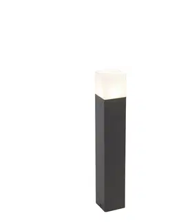 Venkovni stojaci lampy Venkovní sloupek černé opálové sklo 50 cm zabroušený kolík a kabelová průchodka - Dánsko