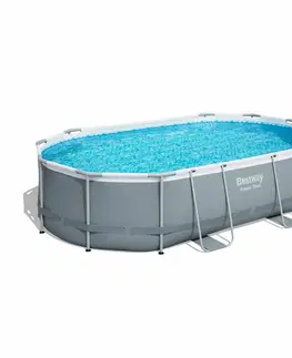 Bazény Bestway Oválný nadzemní bazén Power Steel, kartušová filtrace, schůdky 4,88 x 3,05 x 1,07 m