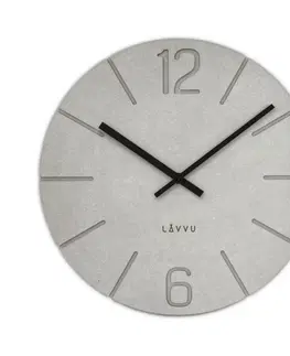 Hodiny LAVVU Šedé hodiny Natur, pr. 34 cm