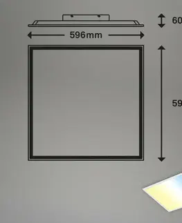 LED stropní svítidla BRILONER Hvězdné nebe svítidlo LED panel, 59,6 cm, 3800 lm, 36 W, bílé BRILO 7303-016
