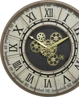 Hodiny DekorStyle Nástěnné hodiny Stella 57 cm hnědé