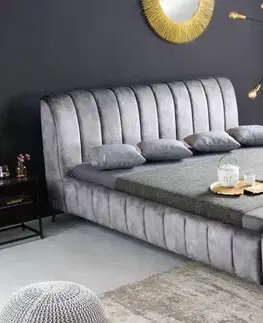 Designové postele LuxD Designová postel Rotterdam 160 x 200 cm šedý samet