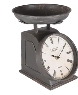 Hodiny Kovové stolní retro hodiny Detouche - 21*23*26 cm Clayre & Eef 6KL0480