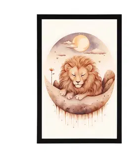 Zasněná zvířátka Plakát zasněný lev