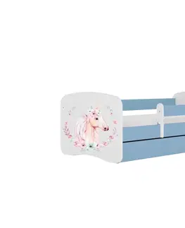 Dětské postýlky Kocot kids Dětská postel Babydreams kůň modrá, varianta 80x180, bez šuplíků, s matrací