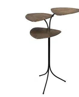 Konferenční stolky Bronzový antik odkládací kovový stolek Fania - 57*53*79 cm Clayre & Eef 5Y1134
