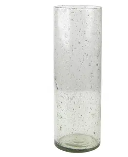 Dekorativní vázy Skleněná transparentní foukaná váza Sandy - Ø 10*30 cm Clayre & Eef 6GL4297