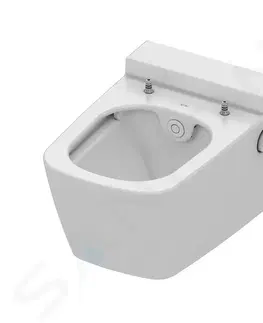 WC sedátka GEBERIT Kombifix Modul pro závěsné WC s tlačítkem Sigma01, lesklý chrom + Tece One sprchovací toaleta a sedátko, Rimless, SoftClose 110.302.00.5 NT2