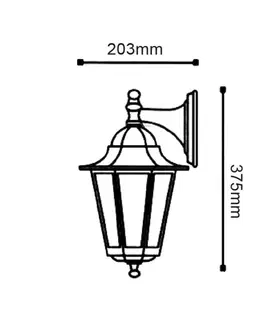 Rustikální venkovní nástěnná svítidla ACA Lighting Garden lantern venkovní nástěnné svítidlo HI6172GB