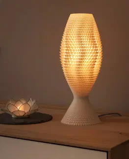 Stolní lampy Tagwerk Stolní lampa Koral z organického materiálu, len, 33 cm