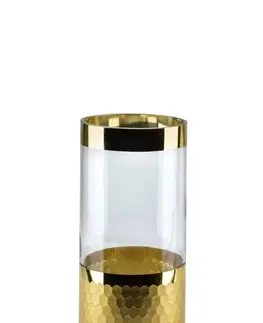 Dekorativní vázy Mondex Skleněná váza Serenite 19,5 cm čirá/zlatá