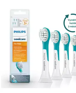 Elektrické zubní kartáčky Philips Sonicare kompaktní náhradní hlavice pro děti od 3 let HX6034/33, 4 ks