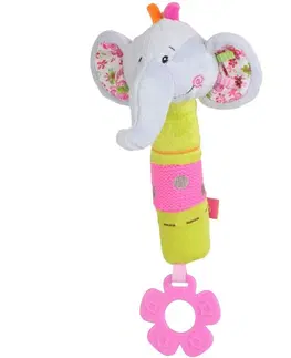 Hračky BABYONO - Plyšová pískací hračka s kousátkem sloník