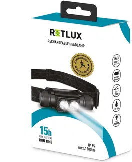 Svítilny Retlux RPL 708 Outdoor nabíjecí LED CREE XM-L2 čelovka, dosvit 250 m, výdrž 15 h