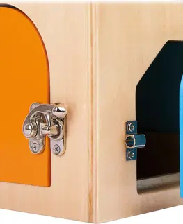 Dřevěné hračky Small foot Motorický dům se zámky ROUS vícebarevný