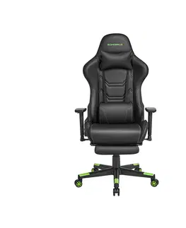 Kancelářské židle SONGMICS Herní židle FUERTE černo-zelená