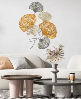 Bytové doplňky a dekorace Hanah Home Nástěnná kovová dekorace Květiny 75x100 cm vícebarevná