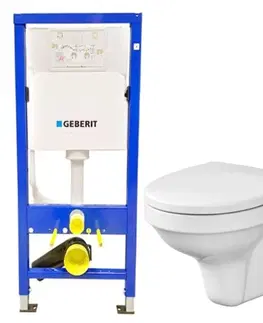 WC sedátka GEBERIT DuofixBasic bez tlačítka + WC CERSANIT DELFI + SEDÁTKO 458.103.00.1 X DE1