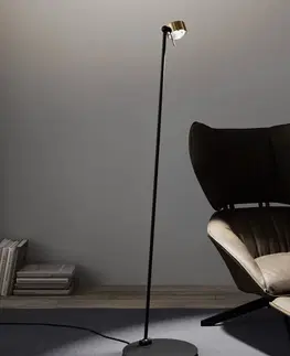 Stojací lampy Top Light Puk! 80 Floor LED čočky čirá/matná, mosaz/černá