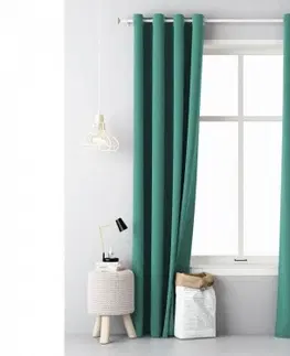 Jednobarevné hotové závěsy Jednobarevný zelený závěs do interiéru 140 x 280 cm