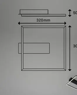 Stropní svítidla Briloner LED stropní světlo 3771 ve tvaru rámu, černá