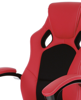 Kancelářské židle Sportovní křeslo LIMBUR, červená ekokůže/černá látka