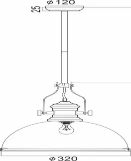 Industriální závěsná svítidla ACA Lighting Vintage závěsné svítidlo KS1300P311BK
