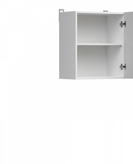 Kuchyňské linky JAMISON, skříňka horní 50 cm, bílá/dub delano světlý