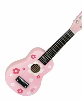 Dětské hudební hračky a nástroje Vilac Kytara růžová s květy
